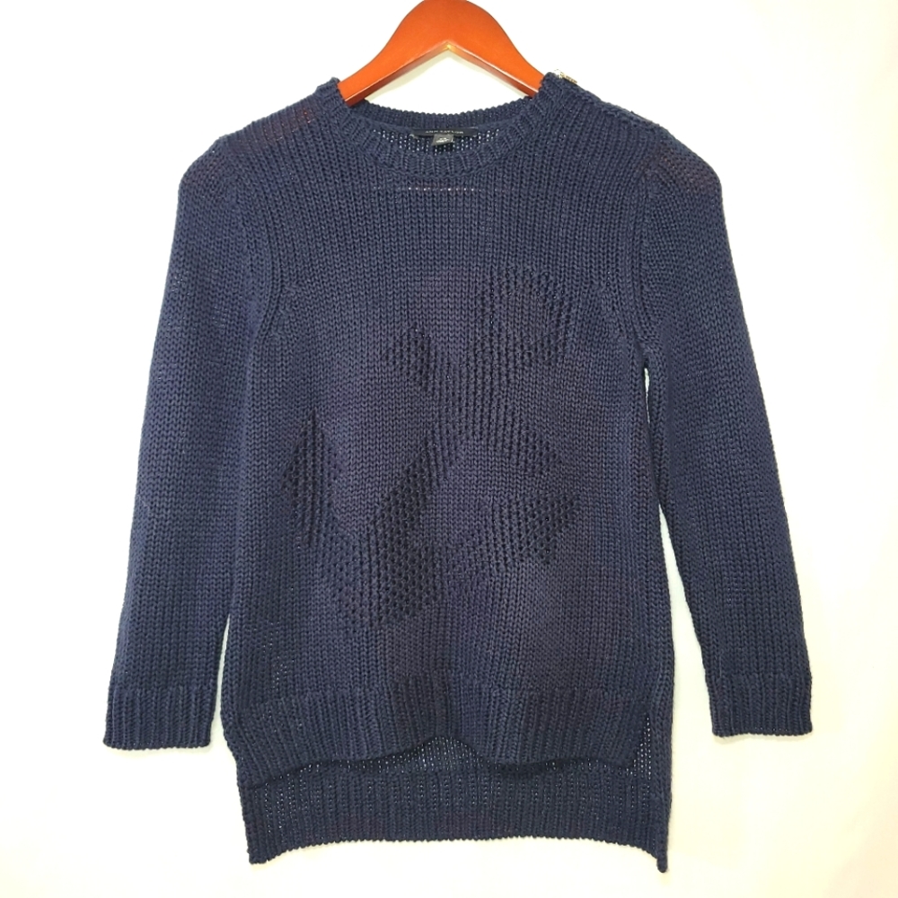 Ann Taylor Navy Blue Anchor Knit Sweater XS